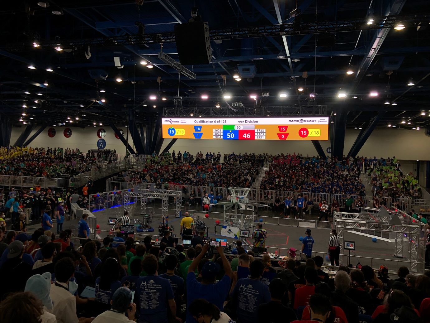 View of FRC field from the stands at Worlds.